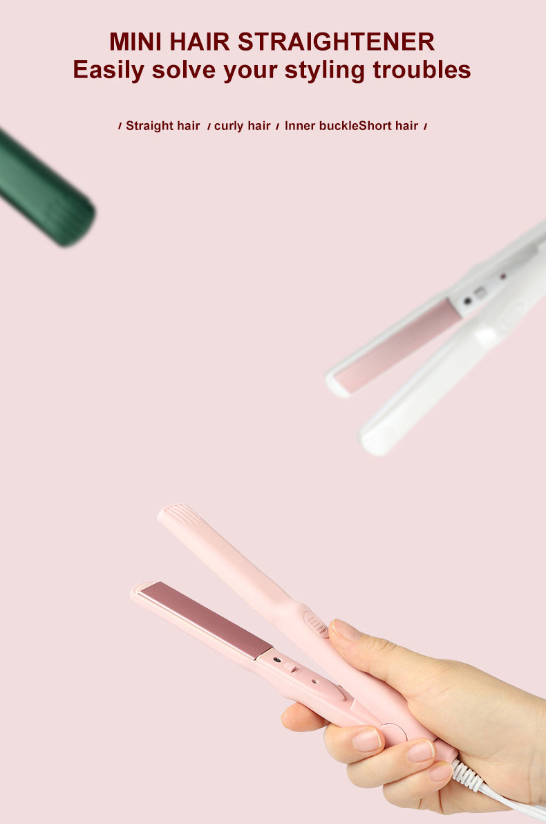 LED Mini Hair Straightener , Tourmaline Ceramic Small Travel Flat Iron