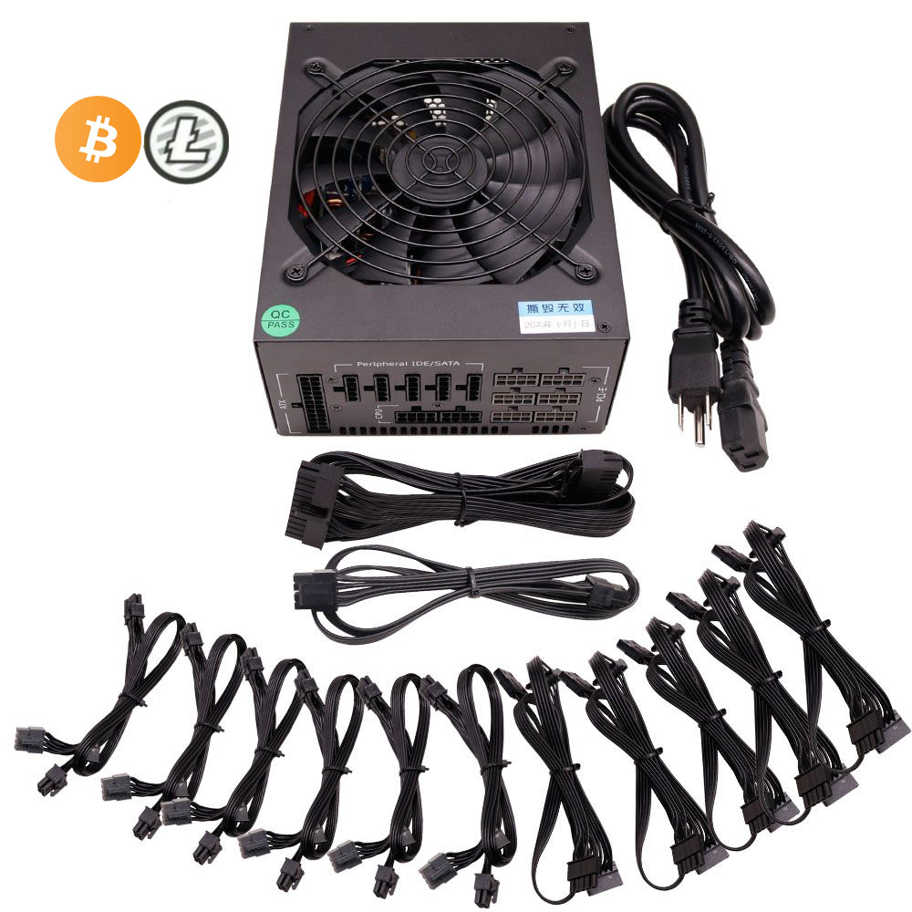 Factory ATX Full Modular PSU 1800w Power Supply 110v -240v 90 Plus Gold for 6GPU Machine