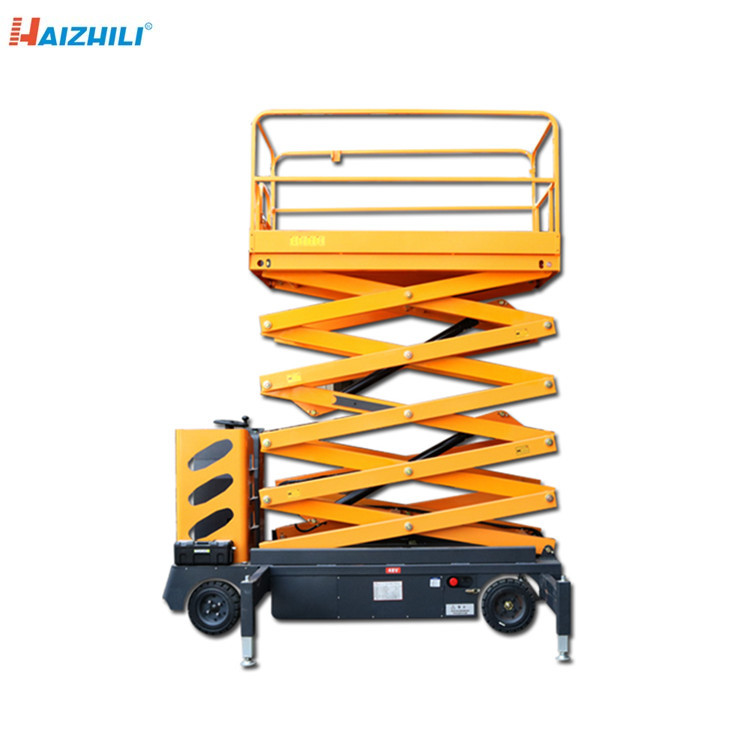 Automatic Mobile Scissor Lift Platform Self Propelled Battery Powered