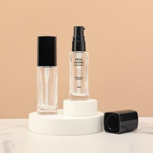China Square Liquid Foundation Bottles Cosmetic Packaging Glass Cream Lotion Bottle on sale