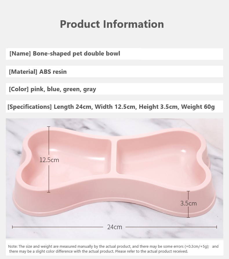 Pet Bowls Feeders Sustainable Macaron Color Bone Shape Double Food Bowl for Dogs and Cats