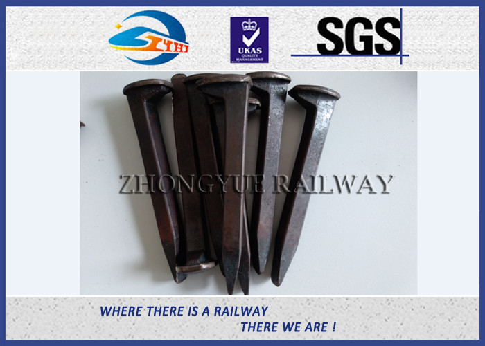 Offset Head Metal Fence Railroad Track Spikes / Rail Screw Spikes