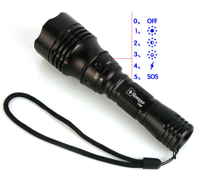 C66 High bright rechargeable Q5 LED diving flashlight