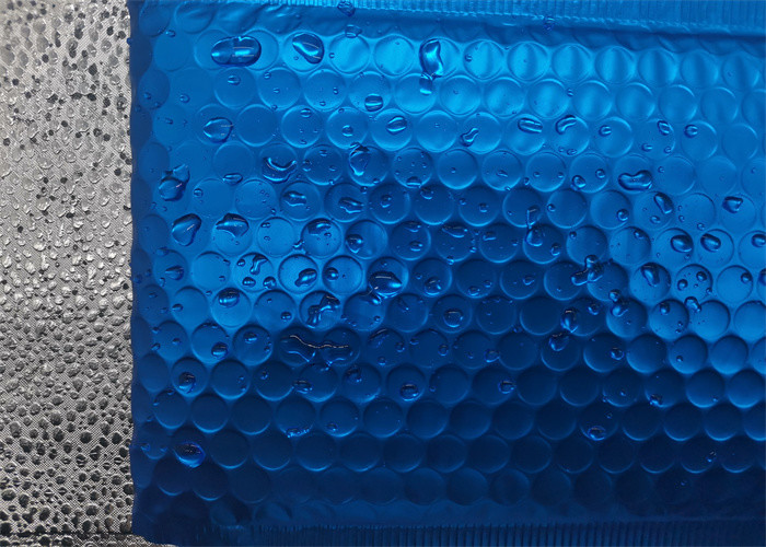 Air Cushion Bubble Mail Bag Blue Metallic Packaging For Cosmetics
