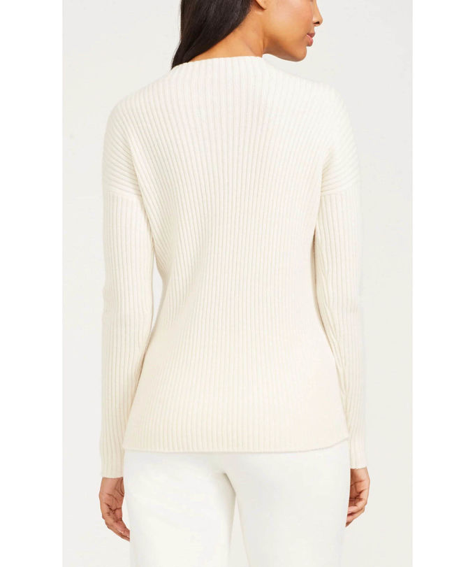 WOMEN'S 70% wool/30% cashmere KNITTED RIB SWEATER
