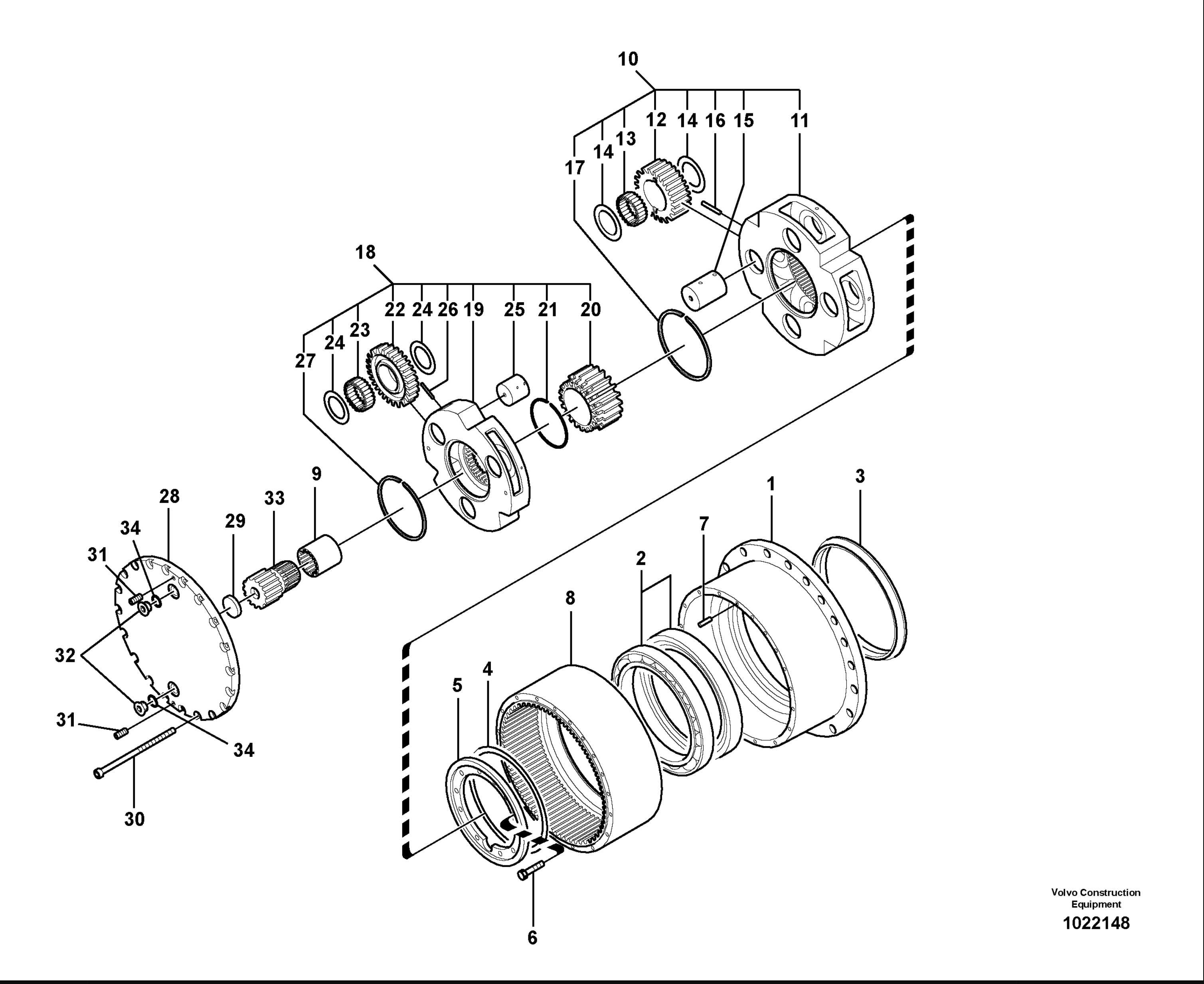 VOE 14528733 Excavator Travel Device EC210