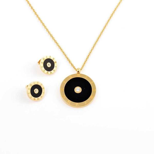 South American Fashion Stainless Steel Earrings With Matched Pendant Necklace