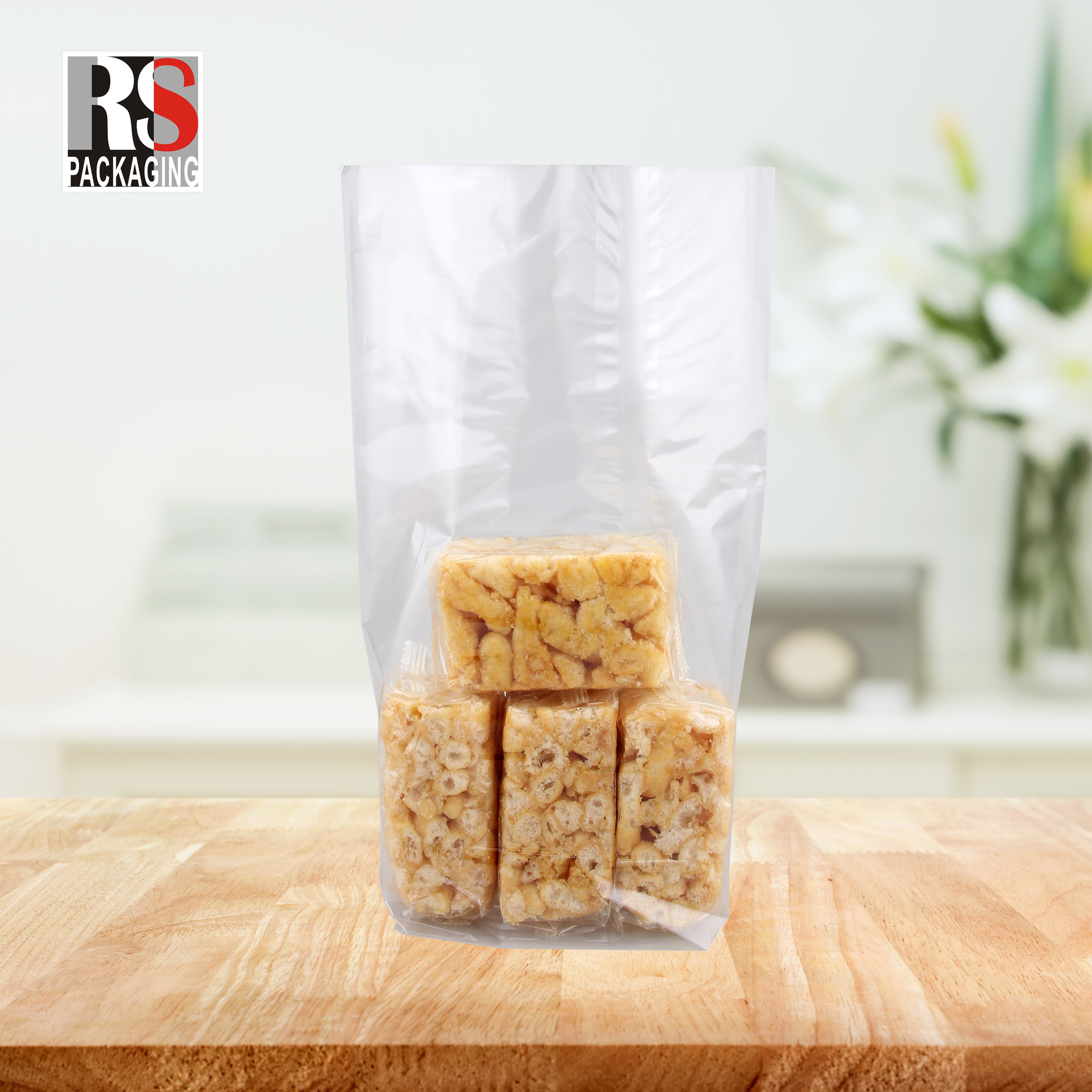 Clear Flat Bottom Side Gusset Bag Cellophane Bags For Candy Cookie Bakery Packaging