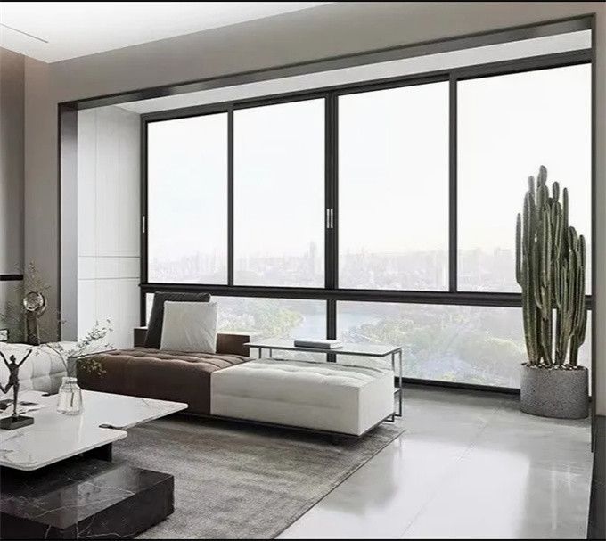Horizontal Opening Aluminum Alloy Sliding Windows Modern Design High Durability