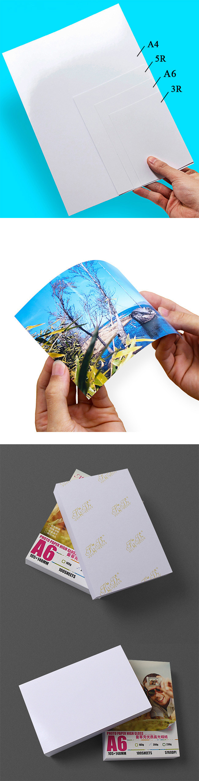 Premium High Glossy A6 Photo One Side Glossy Paper