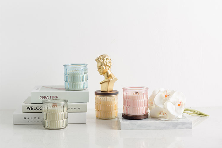Decorative Empty Glass Containers Wedding Candle Holder Square Shape