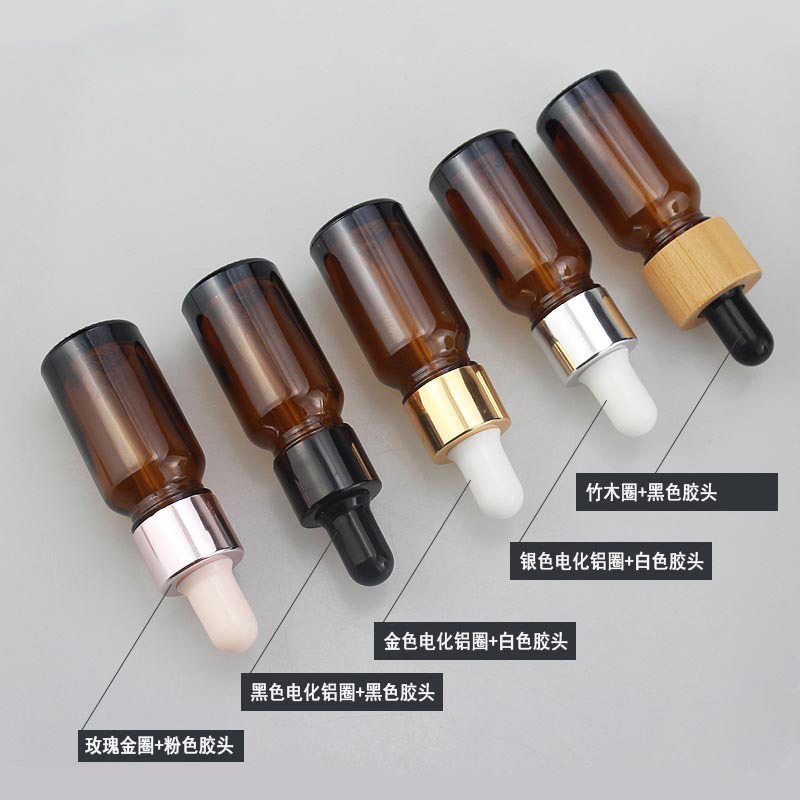 Luxury Glass Collar 5ml 10ml 15ml Hair Oil Essential Oil Perfume Oil Frosted Pink Dropper Bottle With Rose Gold Top
