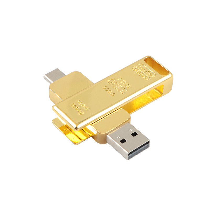 Gold Bar Shaped TYPE C USB 3.0 Fast Speed Match EU And US Standrad