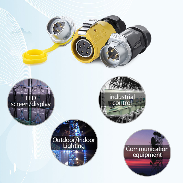 IP67 Push Pull 3Pin Waterproof Supply Electrical Power Connector