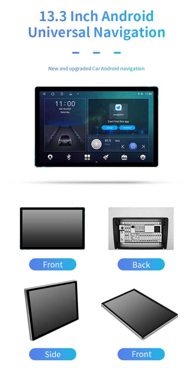 13.3inch Car GPS Navigation Universal 8 Core Digital Radio Car Stereo