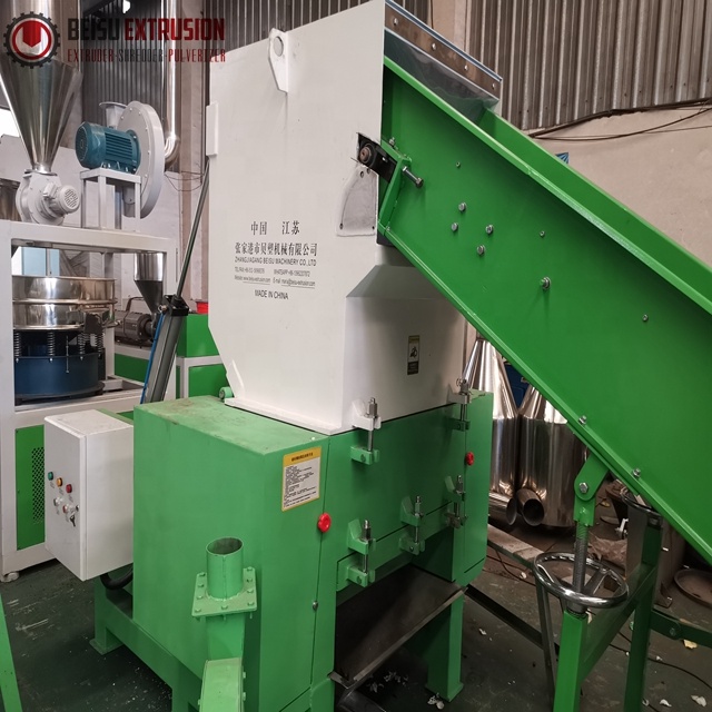 BEISU Factory BS-800 Single shaft shredder grinding machine with Fan blower