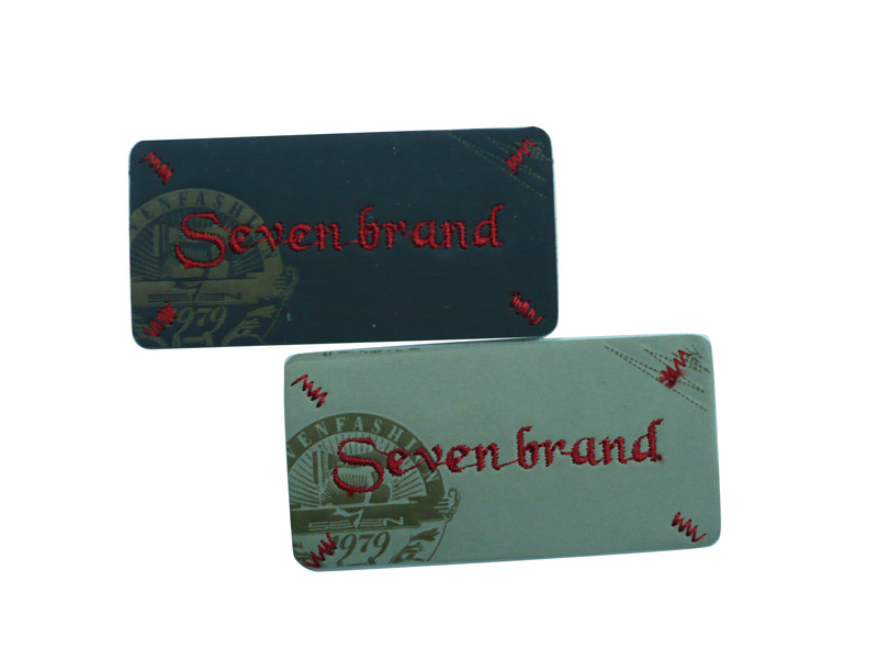 Personalized faux leather patch stamp foiled logo custom color for Jeans