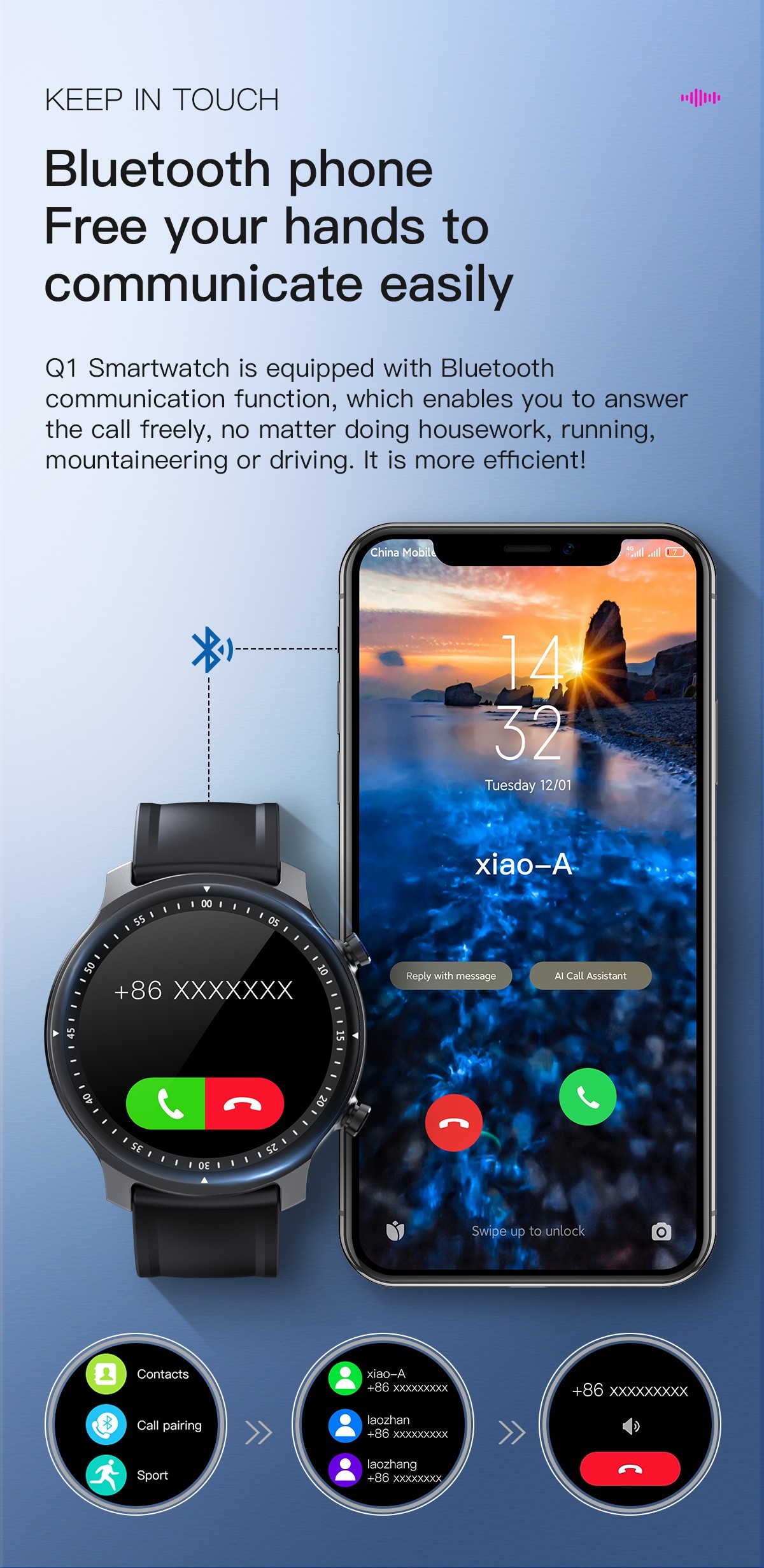 TFT Smartwatch For Men'S Health , 32M Flash Noise Round Smartwatch