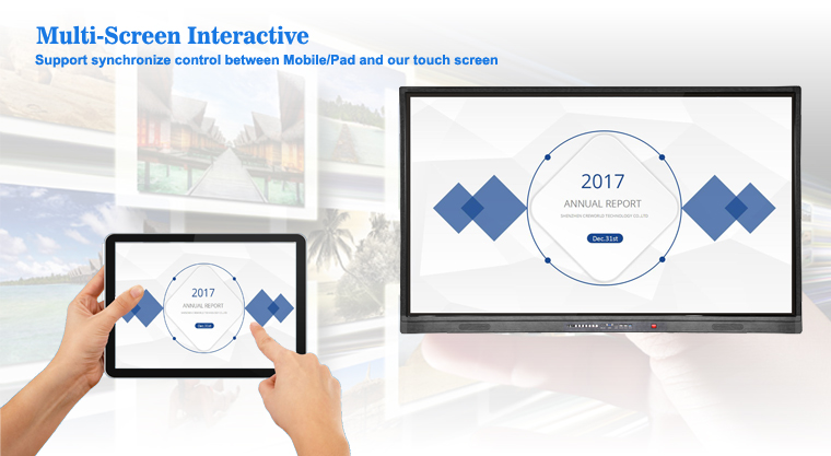 10 Points IR Touch Screen Whiteboard 70 Inch 84 Inch For Meeting Room