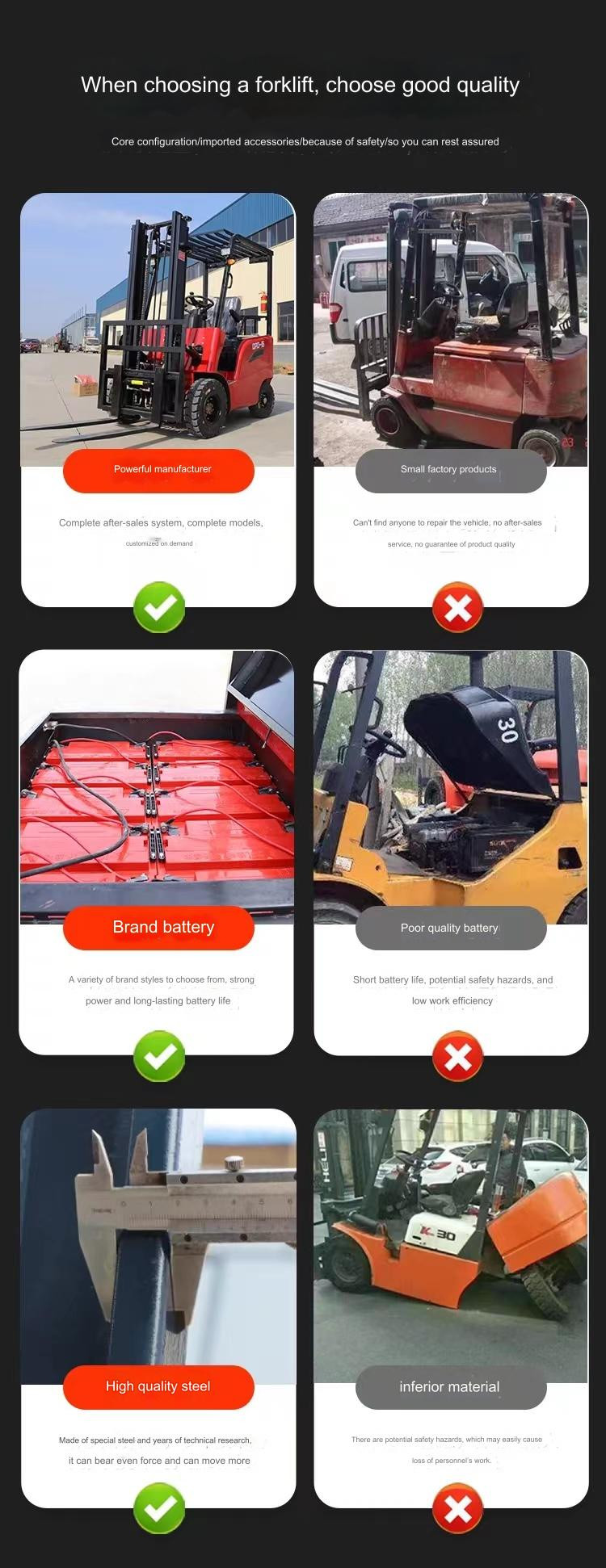 3 Ton Electric Forklift Equipped With Large Battery Capacity , Solid Tires 1.2M Fork Length