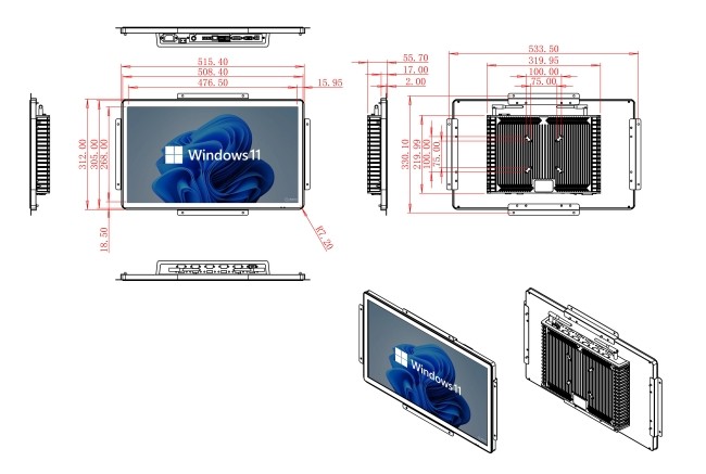 21.5-Inch Windows Touch Screen for Digital Signage and Industrial Dashboards