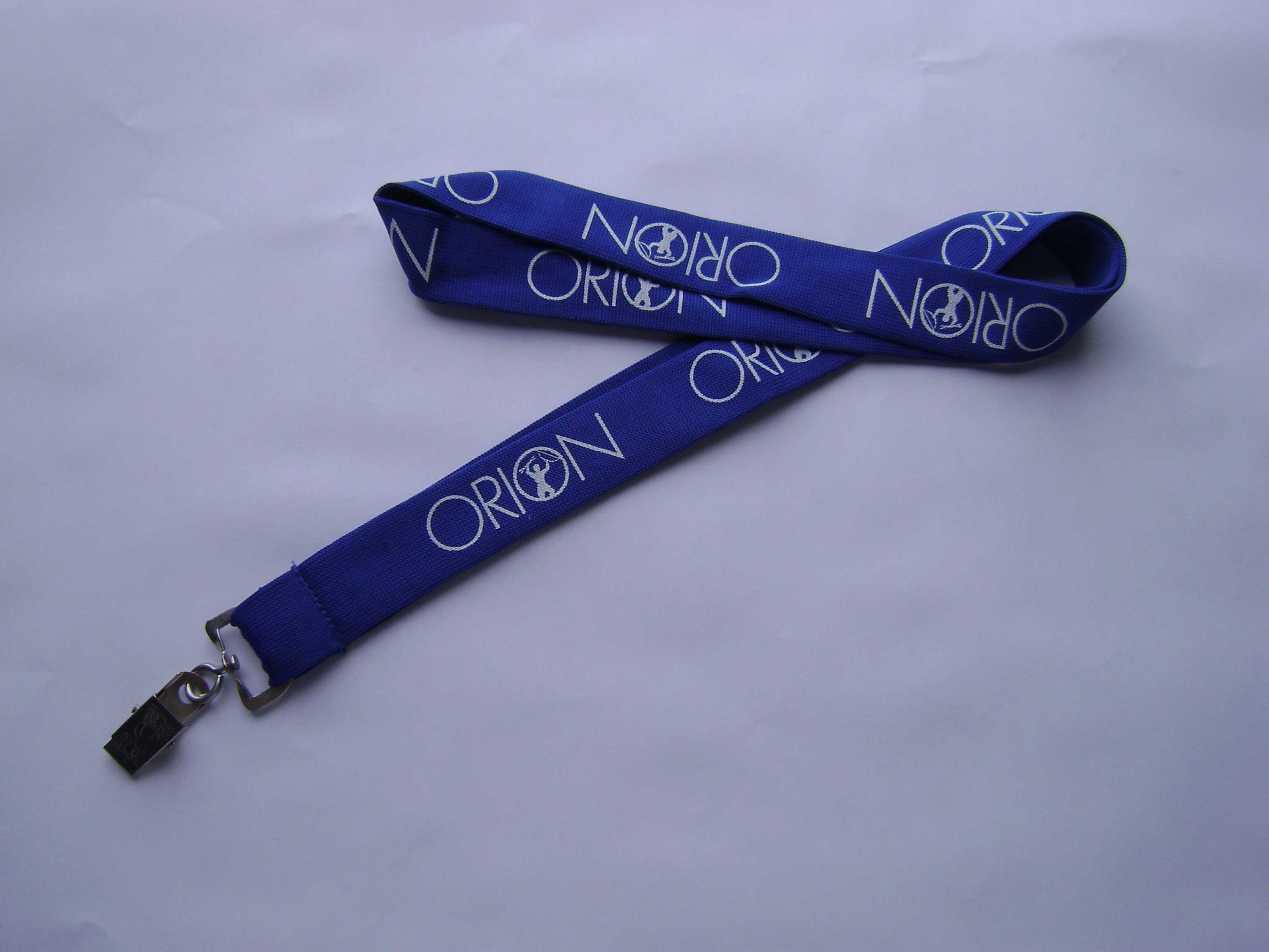 Red Background Custom Woven Lanyard Sublimation Recyclable White Logo