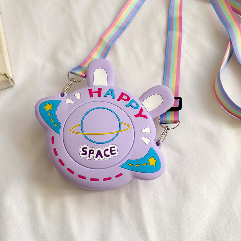 Astronaut Silicone Crossbody Purse Bag Pencil Pen Case Makeup Bag Storage Bag Makeup Accessories Purse Handbag For Kids