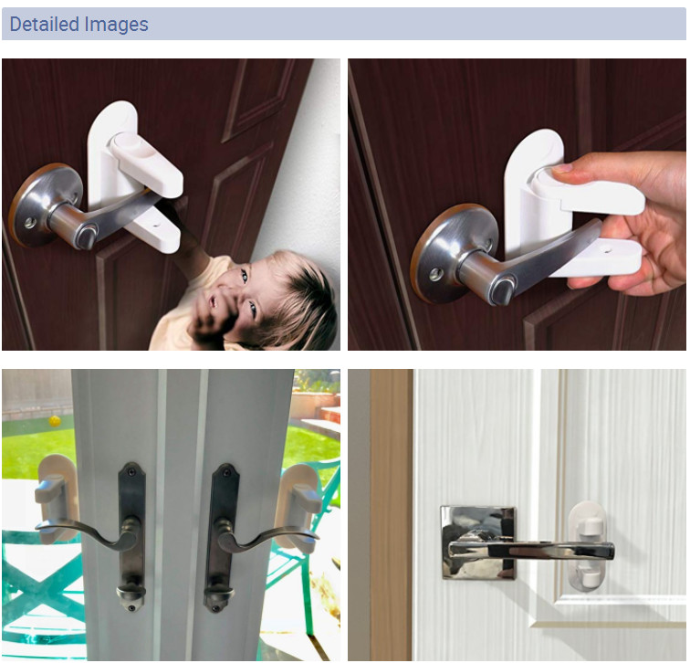 ABS Material Child Proof Door Locks Handle Cover , Lever Handle Child Lock