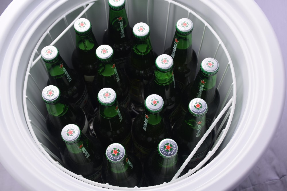 Lightweight Party Cooler Fridge Round Bottle Shape Fashionable Looking