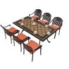 Buy cheap Aluminum 6 Seater Garden Furniture Black 18in 6 Person Patio Table from wholesalers