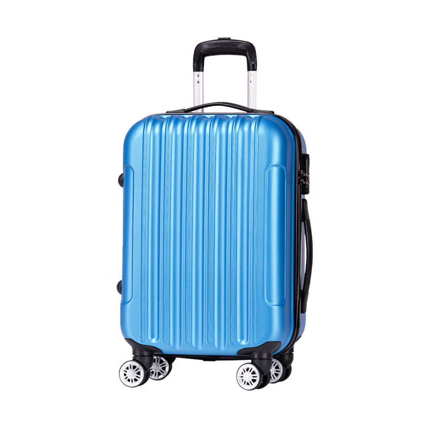 Combination Lock Navy Blue ABS ODM 4 Wheel Trolley Luggage