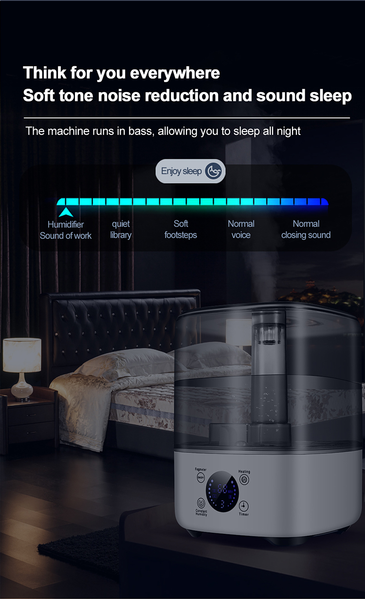 HOMEFISH BPA Free 5L Large Capacity Humidifier With UV Sanitizing Light Electric Plug