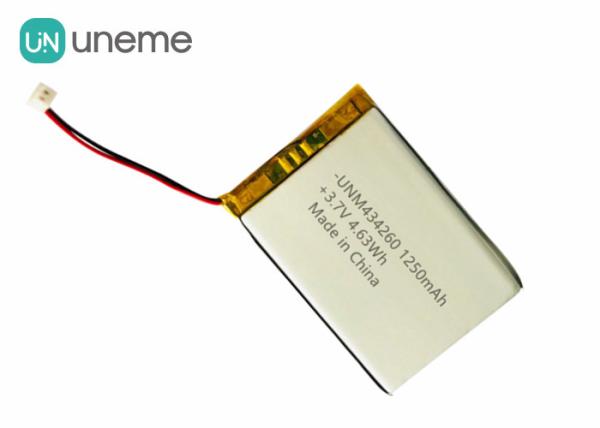 4.63Wh Rechargeable Lithium Polymer Battery Pack 434260 3.7V 1250mAh for Cell