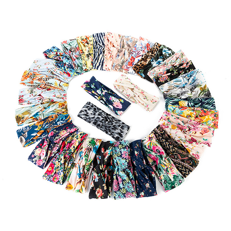 Fashion Women Head Scarves Wide Elastic Headbands With Heat Transfer Logo
