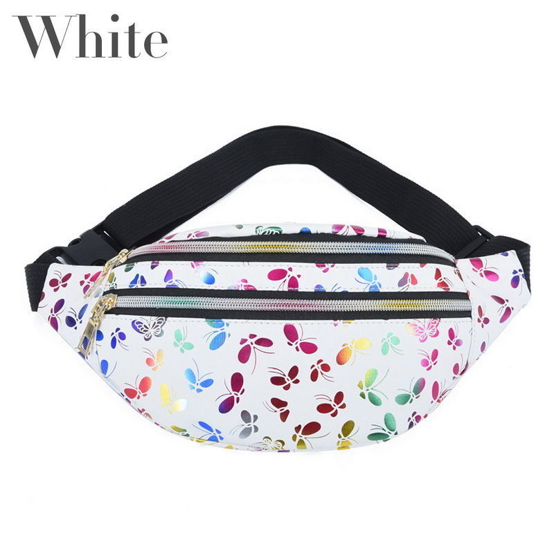 2022 Printed Waist Bag Women Fanny Pack Colorful Travel Kids Cartoon Belt`s Bag Festival Mobile Phone Pouch Purse