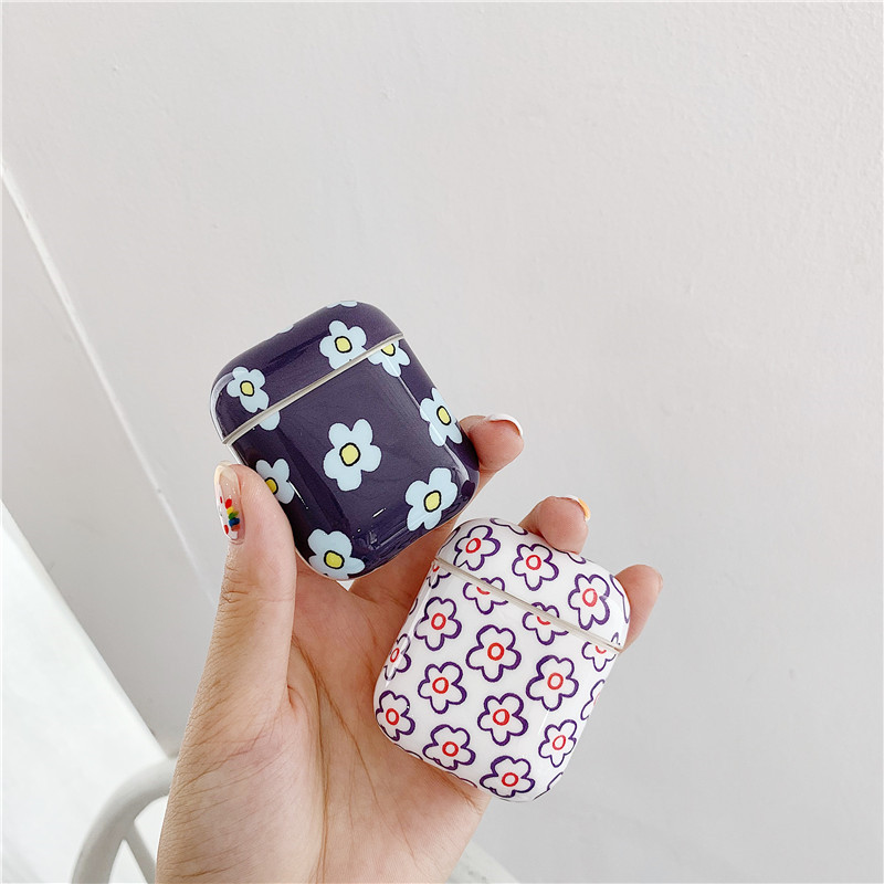 Compatible with Airpods 1 & 2 Protective TPU Cover Floral Print Cute Fashion Case