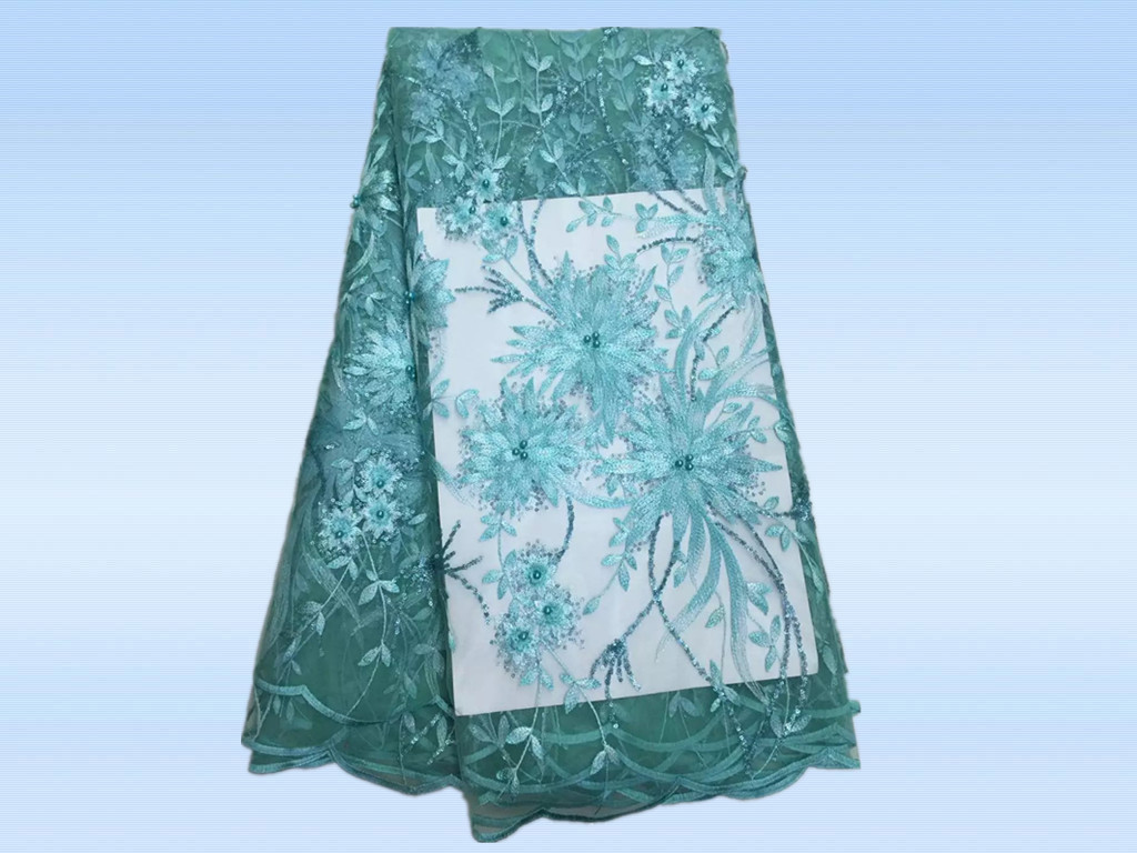 Nigeria Lace Tulle Based Embroidery Sequin Lace Apparel Fabric colorful swiss voile lace