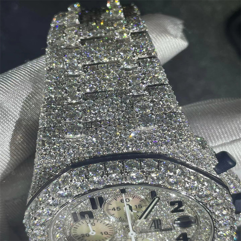 36 MM Women Diamond Watch VVS Moissanite Studded Watch For Her