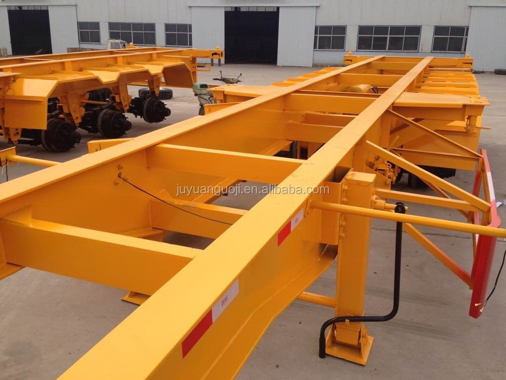 2020 3 Axle Container 40ft Truck Trailer Chasis Skeleton Semi Trailer with Steel Q235