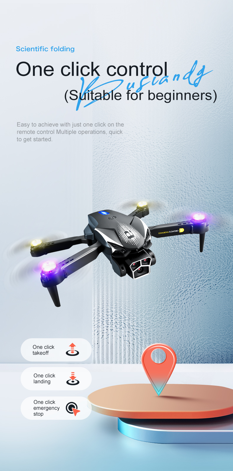 Black Lu600 Folding Drone Photography 2.4g Wifi Mini Drone 4k Waterproof Optical Flow Air Drone Quadcopter for Beginner