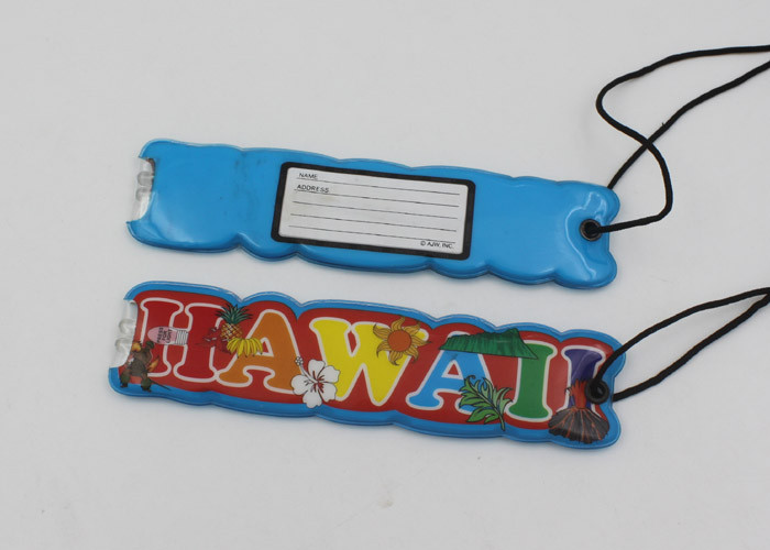 Custom Round Soft PVC Luggage Bag Tags with LED Light for Traveling