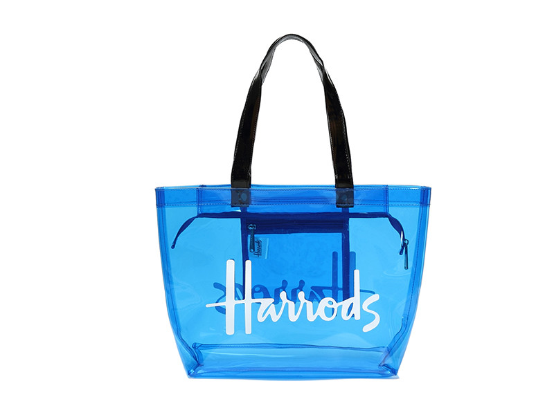 Fashion Water Resistant Blue Soft PVC Handbags