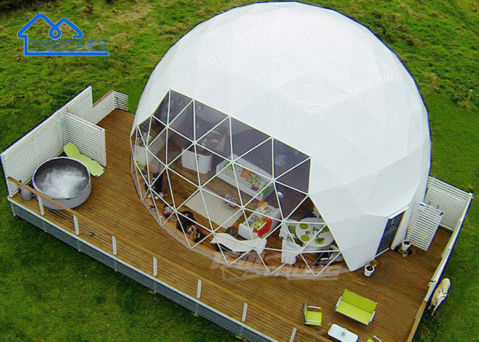 Customized Dome Glamping Tent Hotel Luxury With PVC Roof Cover Seafront Eco Luxury Tents