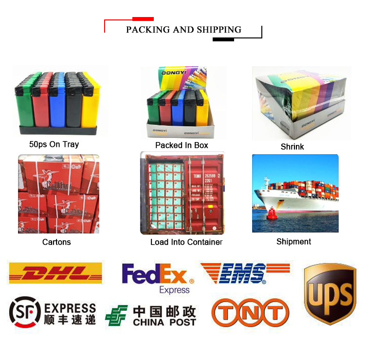 Promotional Price Plastic Refillable Windproof Lighter with LED Lamp