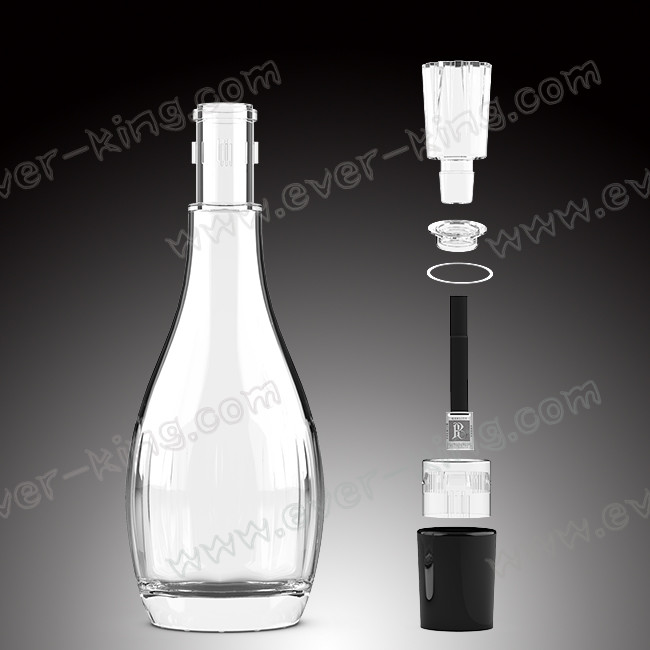 Round Shaped 750 ML White Flint Glass Liquor Bottles