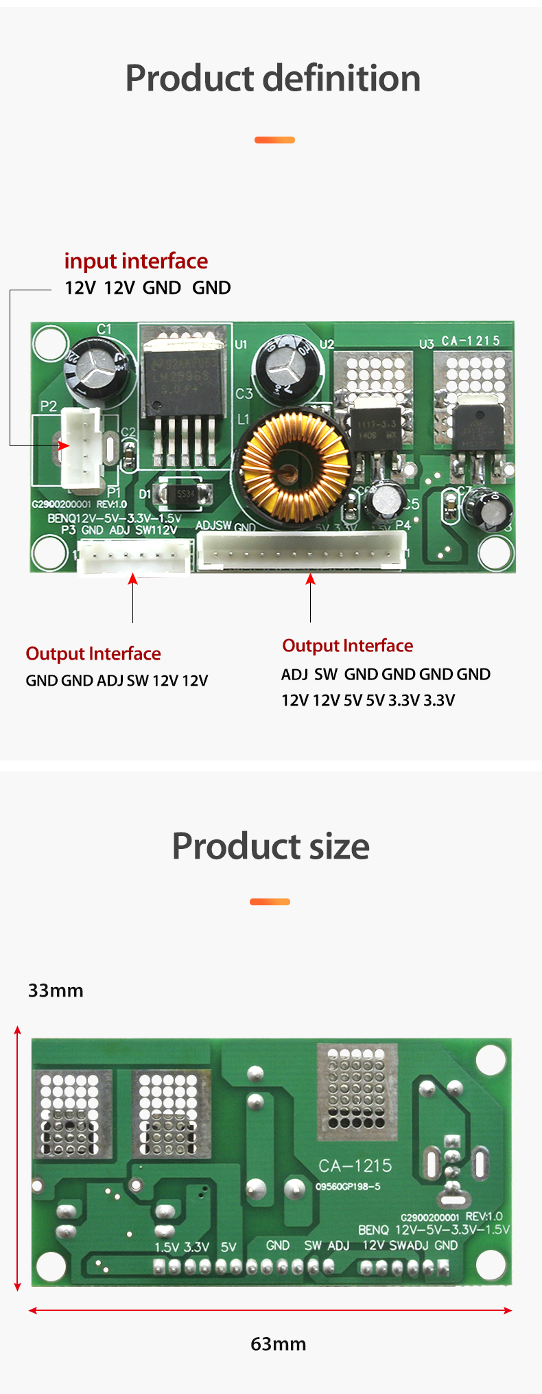 Creatall CA 1215 LCD Repair Tool Step Down DC-DC LED TV Voltage Switch Converter Board LED Power Supply