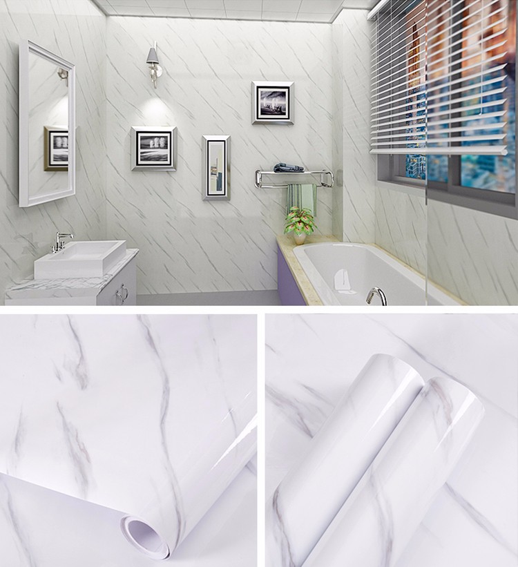 0.60m *5m Marble Vinyl Adhesive Wallpaper for Furniture Table Stickers in Modern Design Style