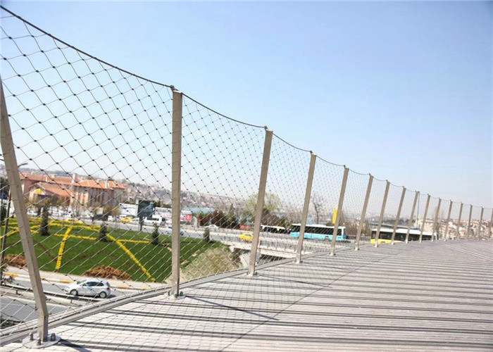 Soft 2.0mm Flexible Stainless Steel Cable Mesh / Ferruled Metal Wire Rope Mesh 70x70mm