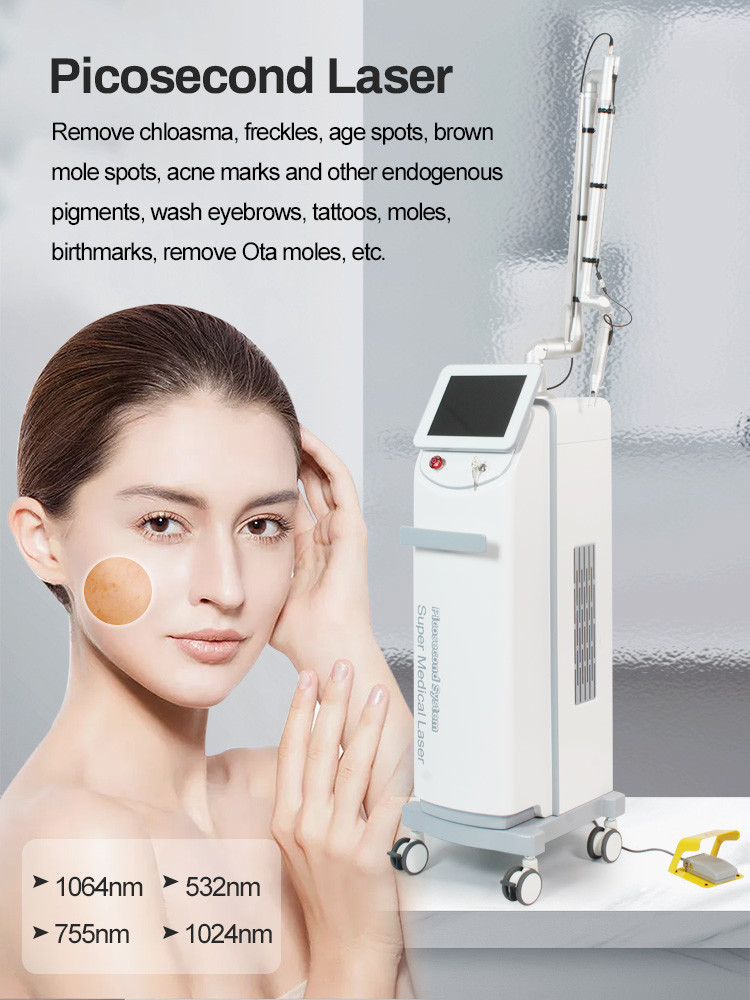 755nm 1064nm 532nm 1320nm Picosecond Laser Machine With Six Heads And Two Rods