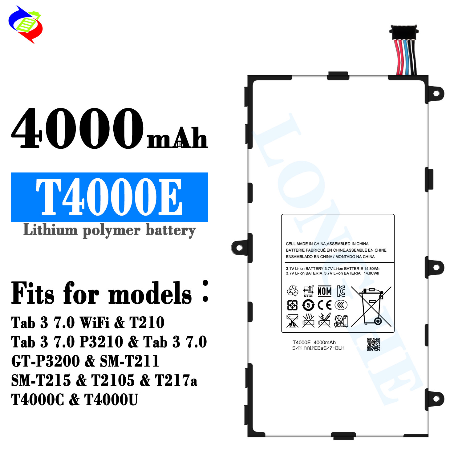 6800mAh T4500E TAB 3 10.1 P5200 P5210 P5220 Battery for Samsung Galaxy P5200 Battery